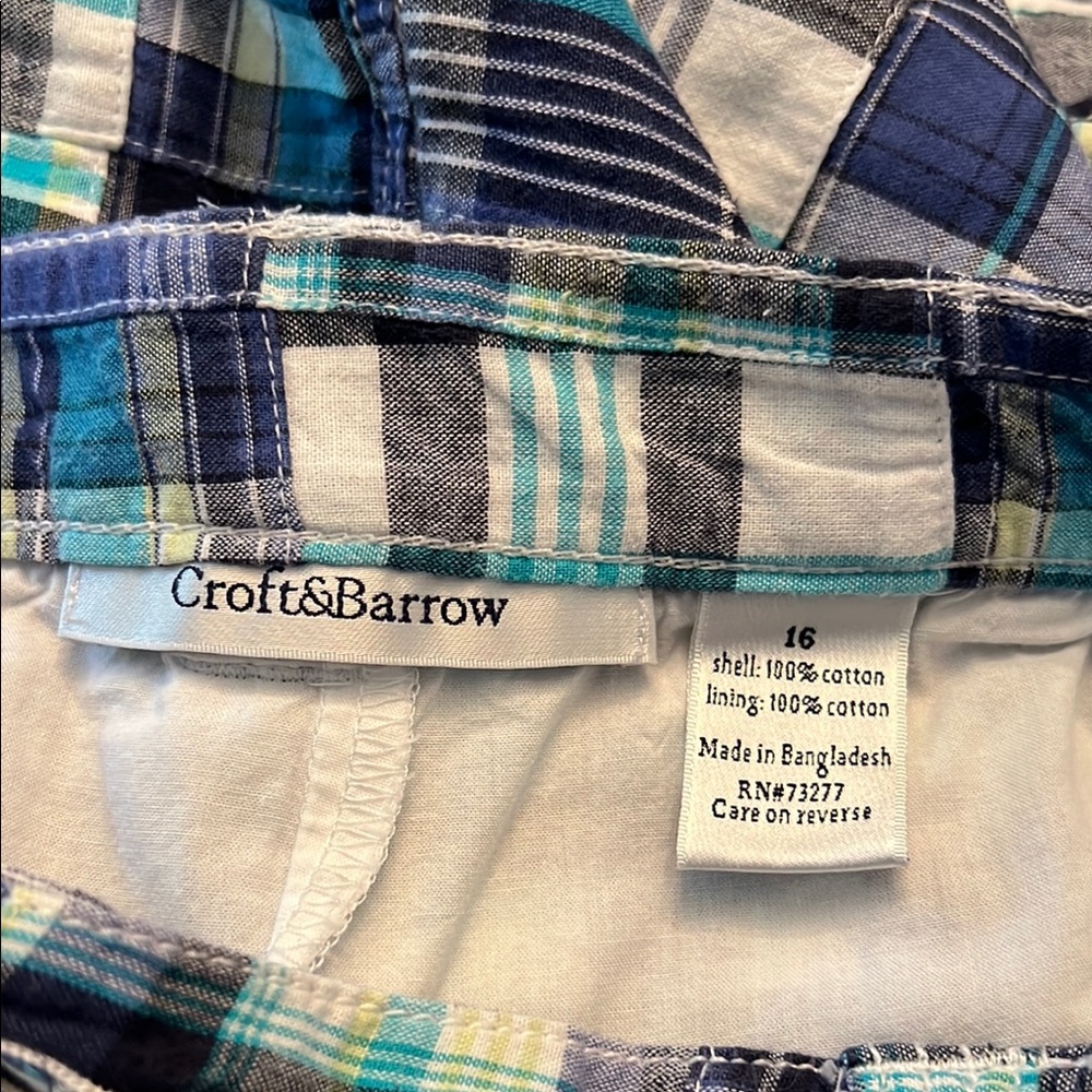 Plaid Blue and Green Women's Skort - Picture 3 of 5